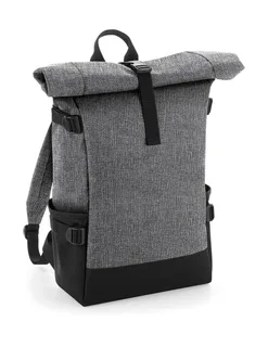 Bagbase Block roll-top rugzak in Grey Marl/Black, voorkant