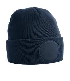 Beechfield Muts met ronde patch in French Navy, voorkant