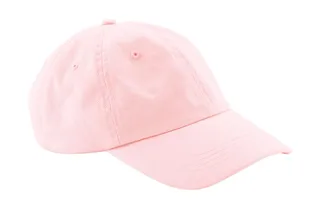 Beechfield 6-panel dad cap van biologisch katoen in Powder Pink, voorkant
