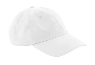 Beechfield 6-panel dad cap van biologisch katoen in White, voorkant