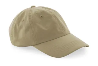 Beechfield 6-panel dad cap van biologisch katoen in Desert Sand, voorkant