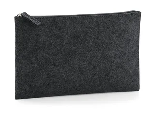 Bagbase Felt Accessory Pouch in Charcoal Melange, voorkant