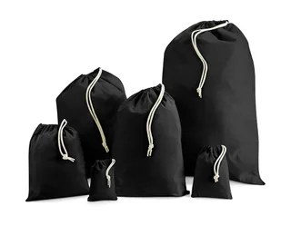 Westford Mill Recycled cotton stuff bag in Black, voorkant