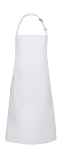 Karlowsky Basic halterschort met zak in White, voorkant