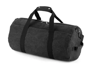 Bagbase Vintage canvas duffeltas in Vintage Black, voorkant