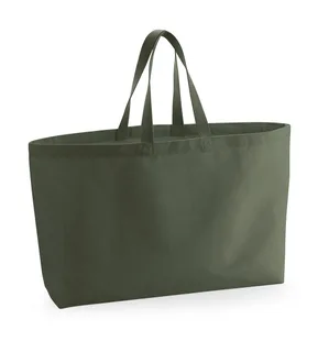 Westford Mill Grote canvas shopper in Olive Green, voorkant