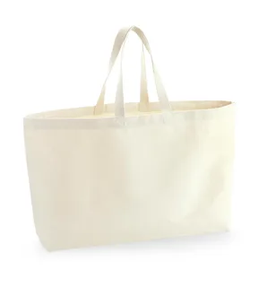 Westford Mill Grote canvas shopper in Natural, voorkant