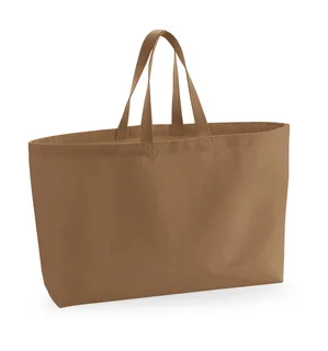 Westford Mill Grote canvas shopper in Caramel, voorkant
