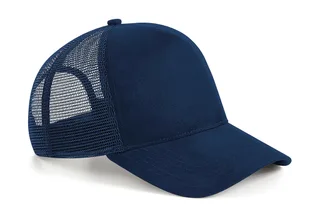 Beechfield Suède snapback truckerspet in French Navy, voorkant