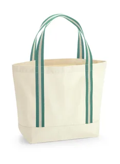 Westford Mill EarthAware® boottas van biologisch katoen in Natural/Sage Green, voorkant