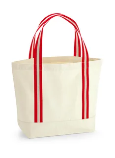 Westford Mill EarthAware® boottas van biologisch katoen in Natural/Classic Red, voorkant