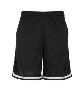 Build Your Brand Two-tone Mesh Shorts in Black/Black/White, voorkant