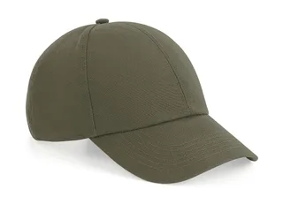 Beechfield 6-panel pet van biologisch katoen in Olive Green, voorkant