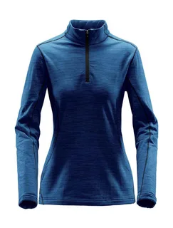 Stormtech Dames Base thermische trui met kwartrits in Ocean, voorkant