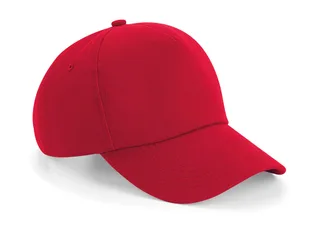 Beechfield Authentic 5-panel cap in Classic Red, voorkant