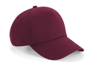 Beechfield Authentic 5-panel cap in Burgundy, voorkant