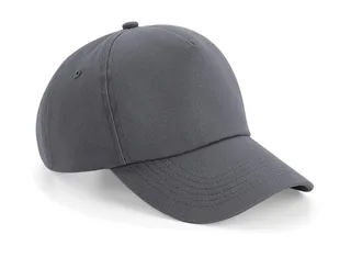 Beechfield Authentic 5-panel cap in Graphite Grey, voorkant