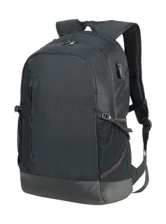 Shugon Leipzig everyday laptop backpack in Black/Black, voorkant