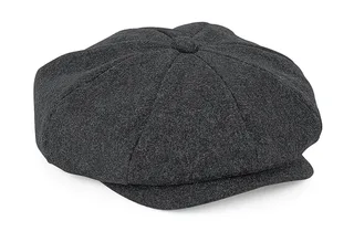 Beechfield Melton Wool Baker Boy in Charcoal Marl , voorkant