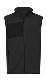 Tee Jays Mountain fleece bodywarmer in Black/Black, voorkant