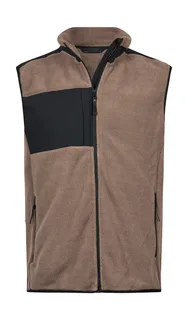 Tee Jays Mountain fleece bodywarmer in Clay/Black, voorkant