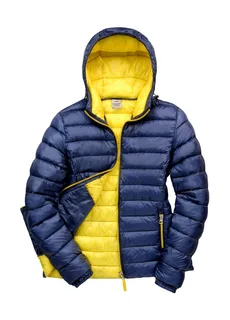 Result Urban Women's Snow Bird hooded jacket in Navy/Yellow, voorkant
