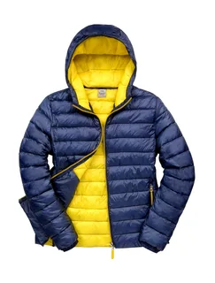 Result Heren Snow Bird jack met capuchon in Navy/Yellow, voorkant