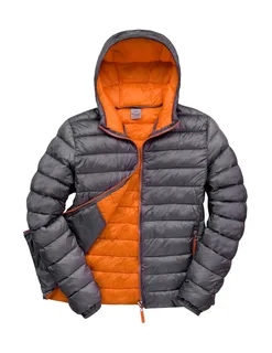 Result Heren Snow Bird jack met capuchon in Grey/Orange, voorkant