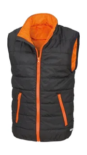 Result Core Kids' padded bodywarmer in Black/Orange, voorkant