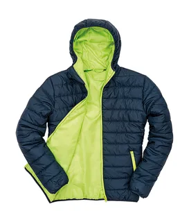 Result Core Soft padded jacket in Navy/Lime, voorkant