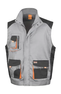 Result Work-Guard LITE bodywarmer in Grey/Black/Orange, voorkant
