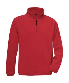B&C 1/4 Zip Fleece Top - FU704 in Red, voorkant