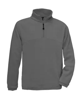 B&C 1/4 Zip Fleece Top - FU704 in Charcoal, voorkant