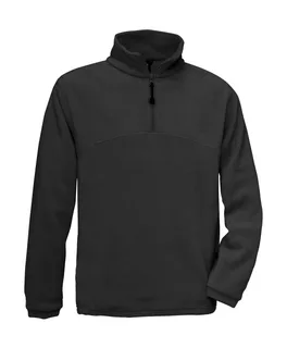 B&C 1/4 Zip Fleece Top - FU704 in Black, voorkant