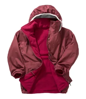 Result Kinder omkeerbaar stormjack in Burgundy/Burgundy, voorkant