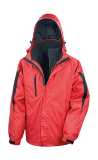 Result Men's 3-in-1 Journey jacket with softshell inner jacket in Red/Black, voorkant