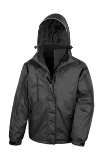 Result Men's 3-in-1 Journey jacket with softshell inner jacket in Black/Black, voorkant