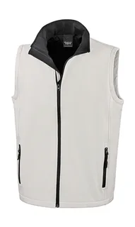 Result Core Core bedrukbare softshell bodywarmer in White/Black, voorkant