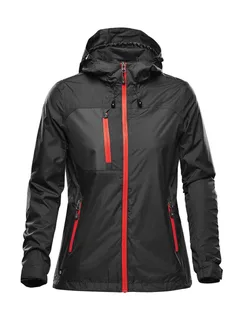 Stormtech Women's Olympia shell in Black/Bright Red, voorkant