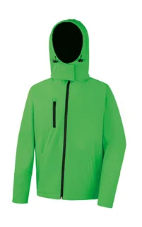 Result Core Core TX Performance softshell jack met capuchon in Vivid Green/Black, voorkant