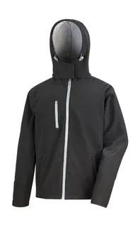Result Core Core TX Performance softshell jack met capuchon in Black/Grey, voorkant