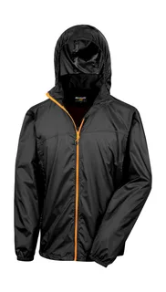Result Urban HDI Quest lightweight packable jacket in Black/Orange, voorkant