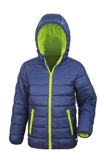 Result Core Kids' soft padded jacket in Navy/Lime, voorkant