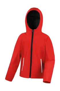 Result Core Kinder TX Performance softshell jack met capuchon in Red/Black, voorkant