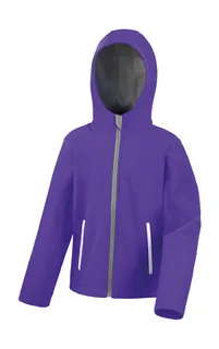 Result Core Kinder TX Performance softshell jack met capuchon in Purple/Grey, voorkant