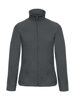B&C ID.501/women Micro Fleece Full Zip in Dark Grey, voorkant
