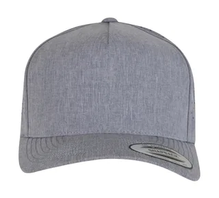 Flexfit YP CLASSICS 5 Panel Snapckback in Heather Grey, voorkant