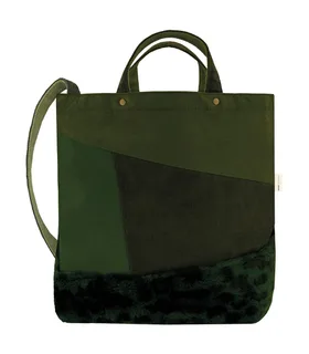 SG Accessories Satomi Faux Fur Shopper in Olive Green, voorkant