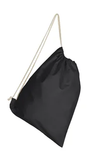 SG Accessories Cotton backpack with single drawstring in Black, voorkant