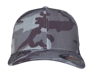 Flexfit Camo Stripe Cap in Dark Camo, voorkant